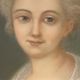 Old painting, portrait of a young girl