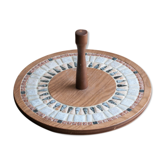 Wooden cheese platter - stone mosaic