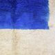 Handmade pure wool rug in blue and white, size 150/250 cm.