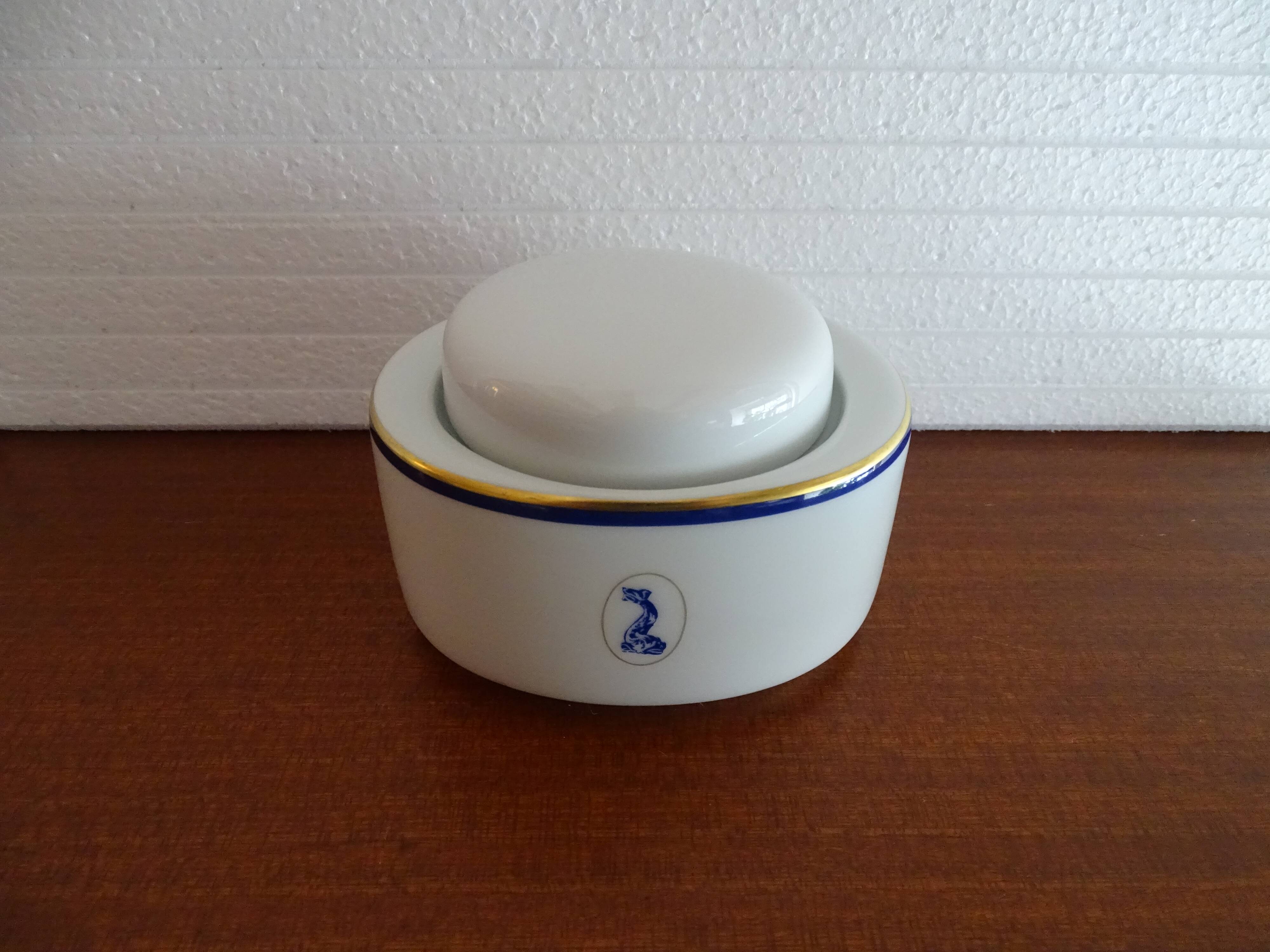 Bernardaud Limoges porcelain sugar bowl dolphin model - B & Cie