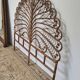 Peacock headboard in rattan Bamboo vintage 1970s