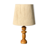 Turned wood lamp with 600mm rope shade