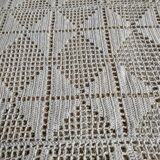 White cotton bed cover, Old crochet bed throw, white cotton bed cover