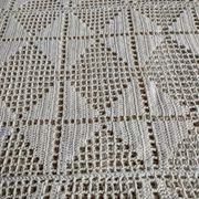 Dessus de lit en coton blanc , Ancien jeté de lit en crochet , couvre lit coton blanc