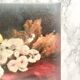 Oil on canvas depicting a still life of flowers