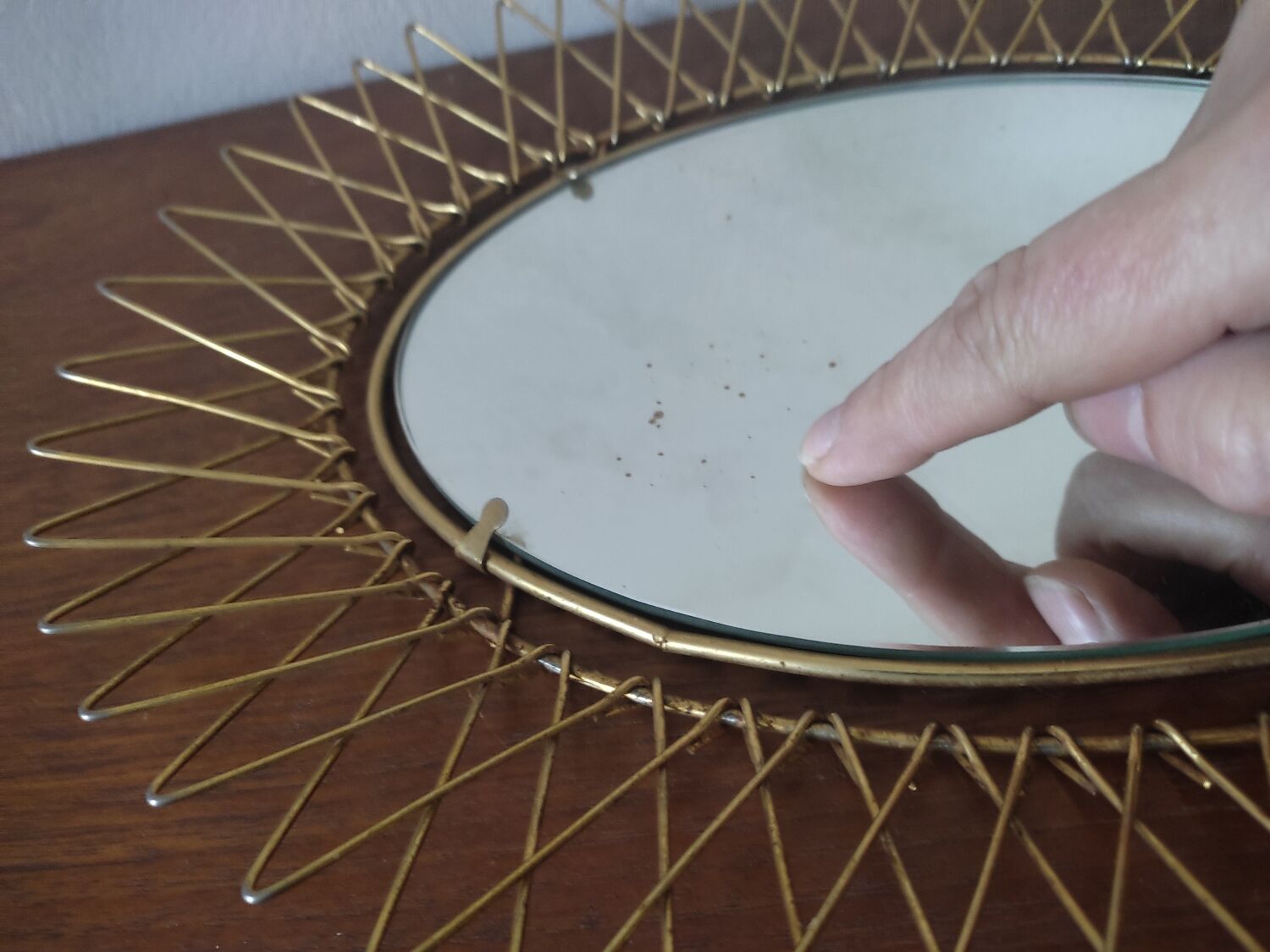 Retractable sun mirror, 34x27 cm