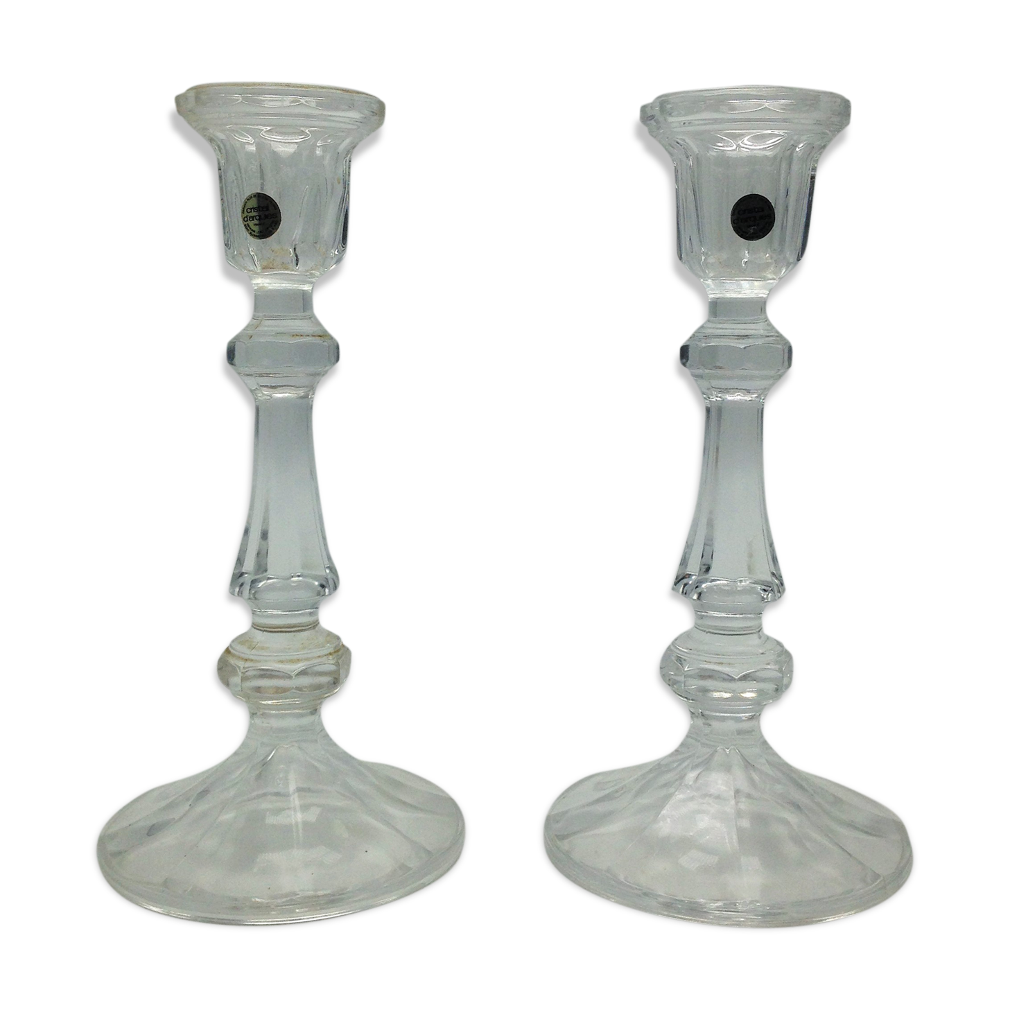 Pair of candlesticks in d'Arques crystal
