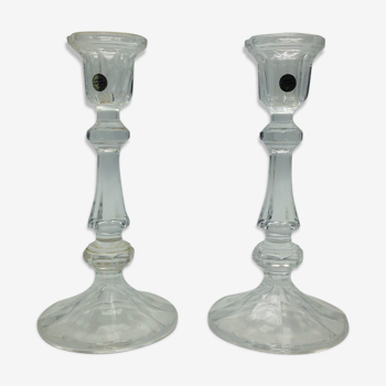 Pair of candlesticks in d'Arques crystal
