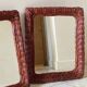Paire de miroirs rotin osier vintage
