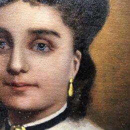 Portrait painting signed 1883