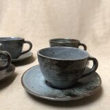 Set teapot and cups, by Thierry and Chantal Robert, 1970