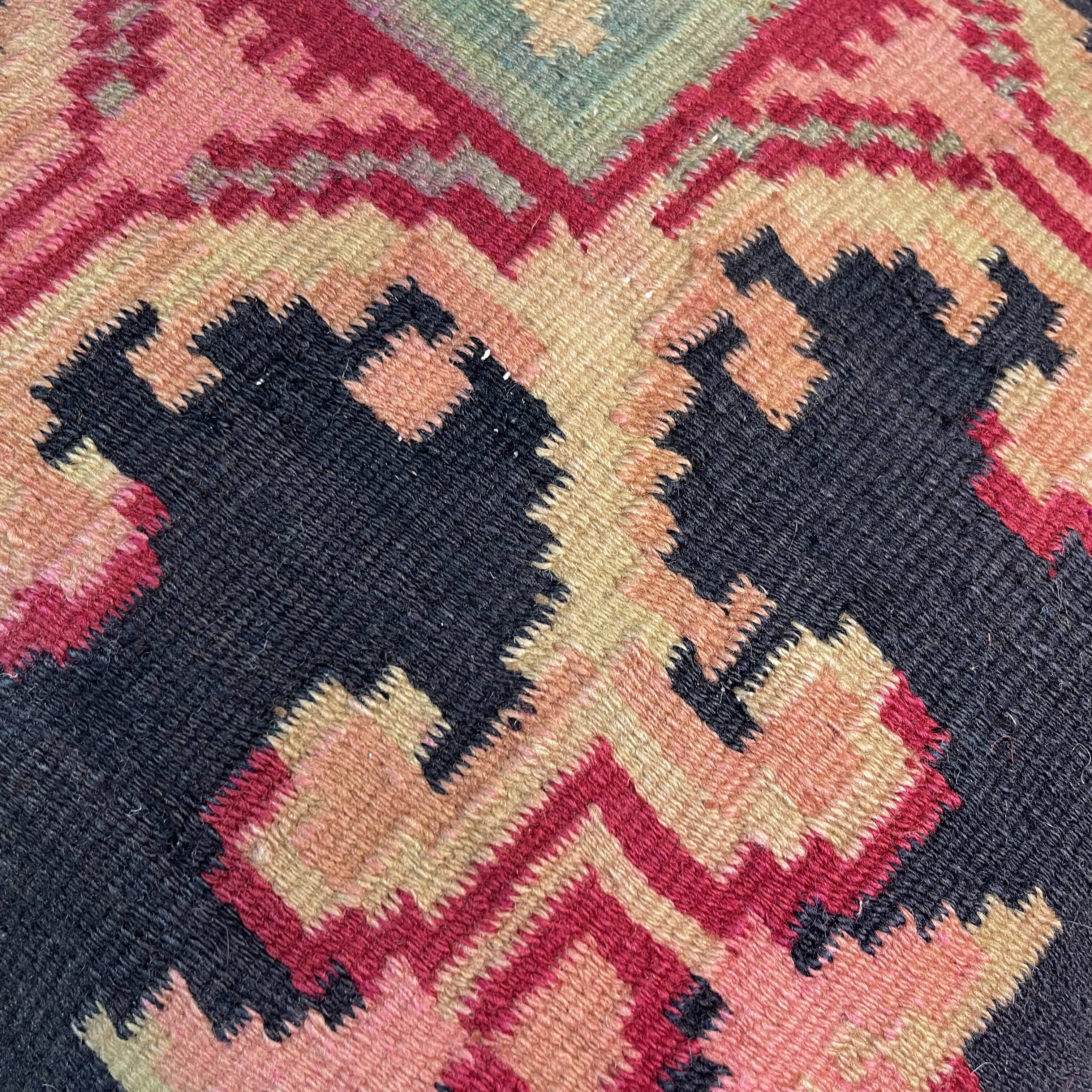 Vintage turkish kilim cushion cover 40x40cm