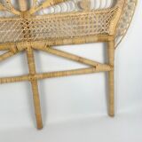 Rattan headboard decoration peacock tail