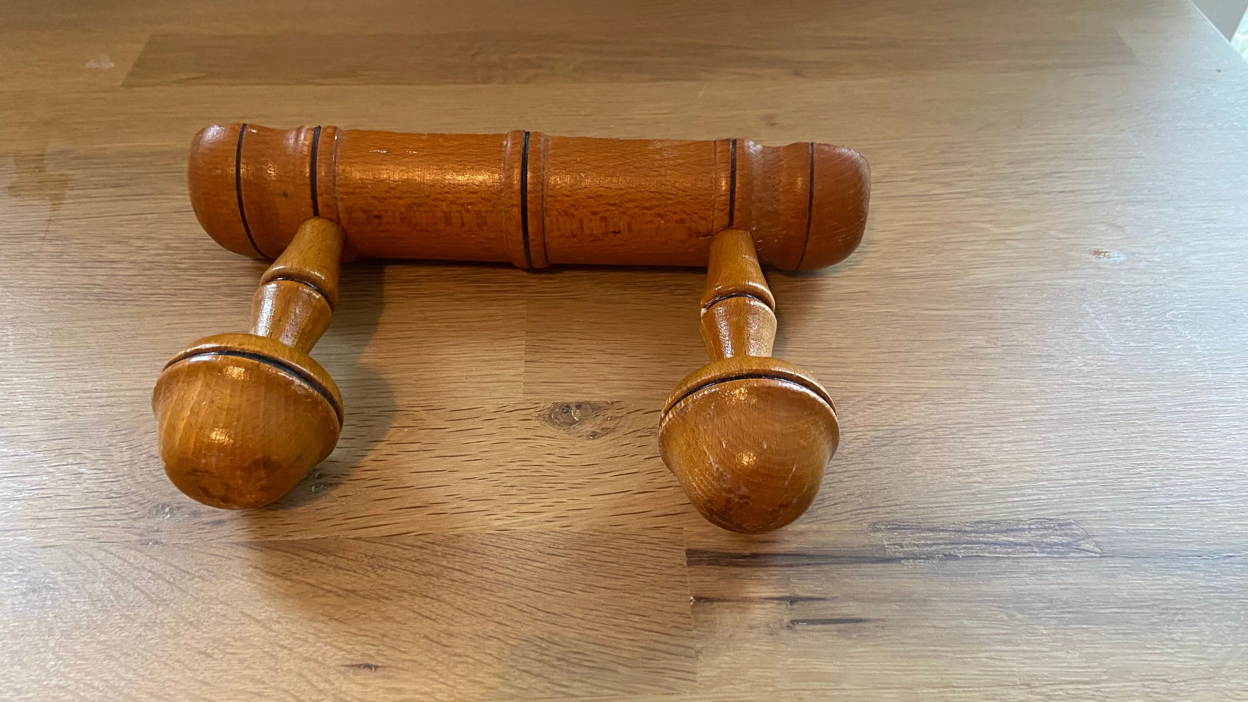 Pop-up Christmas 2022 -Coat rack 2 antique hooks in vintage wood