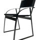 Vintage chair in saddle leather black steel 1970s