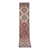 Vintage Turkish hallway rug 86x482 cm