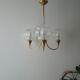 Lustre 3 branches vintage globes bullés