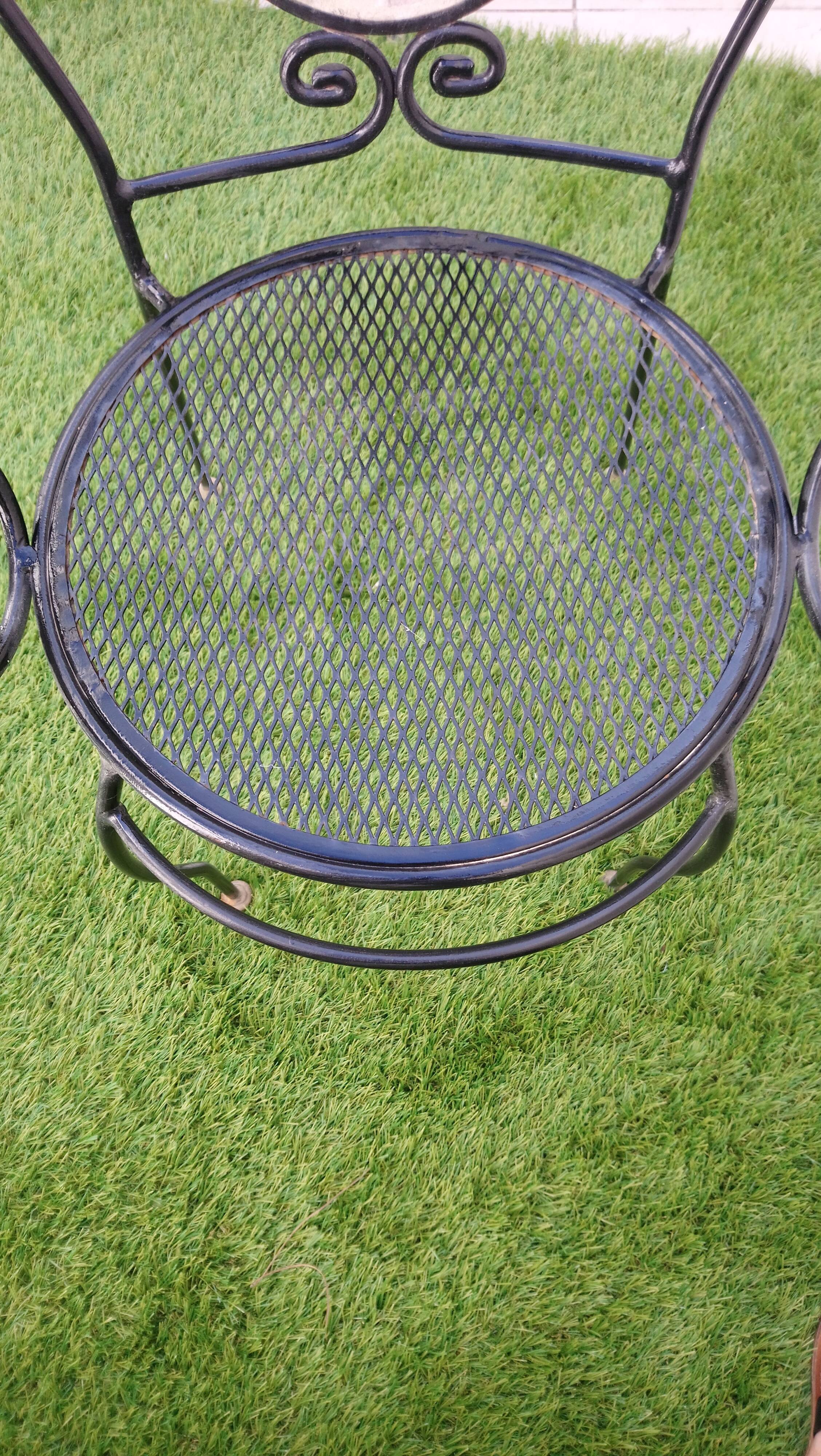 Set of 4 armchairs vintage iron