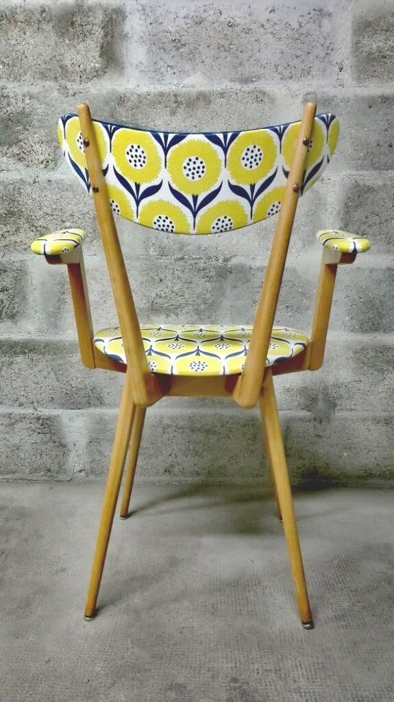 Blond wooden chair scandinavian style of the 1960s