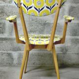 Blond wooden chair scandinavian style of the 1960s