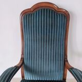 Voltaire armchair velvet striped blue