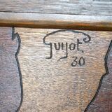 Pyrographed Screen, Mediterranean Medieval Town, Art Nouveau/Deco, 1930