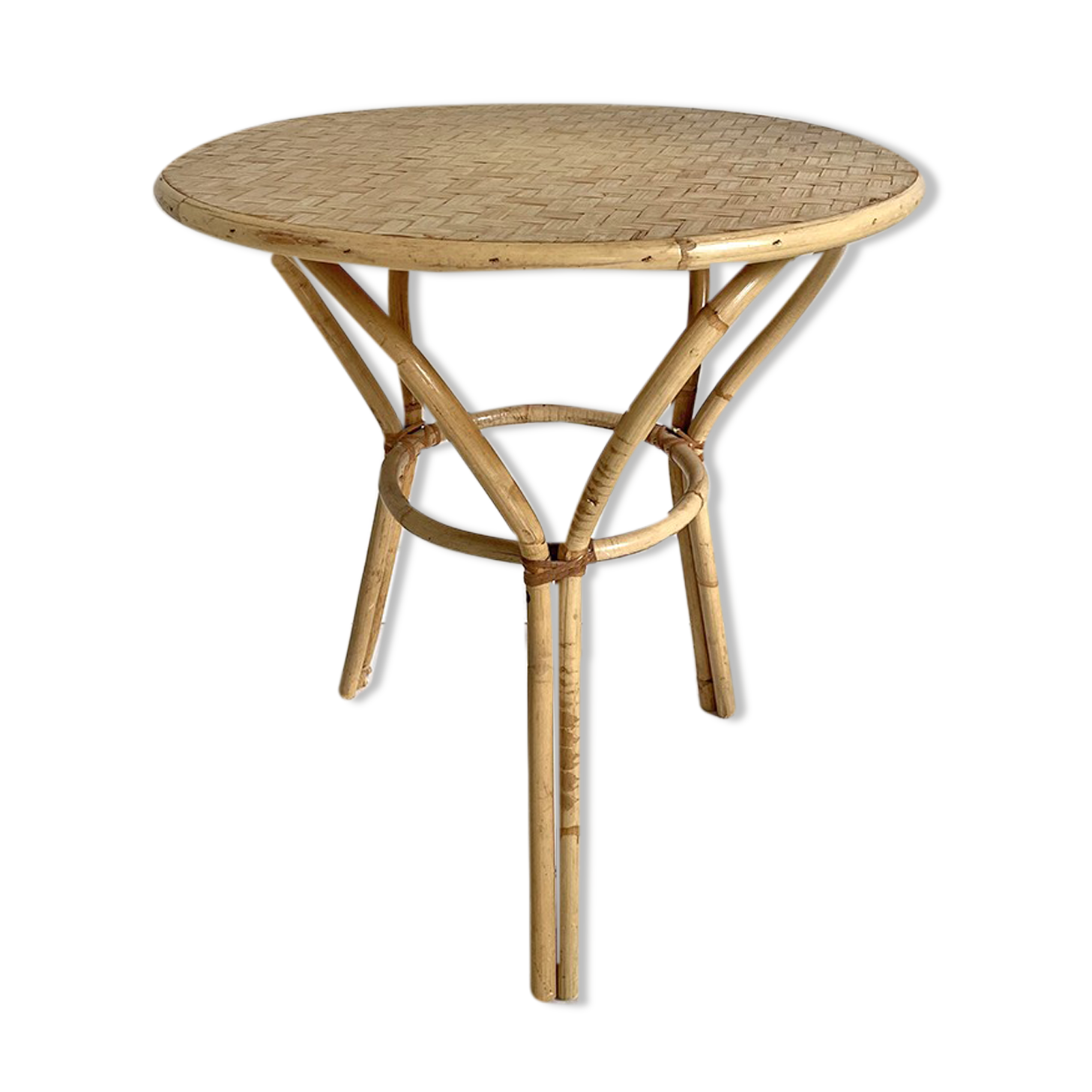 Side table in vintage rattan 60's