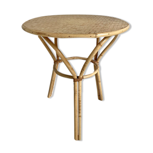 table d'appoint en rotin