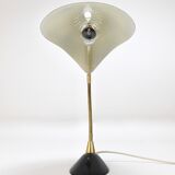 1950s Cosack Cobra black desk or table lamp in brass, mid-century, Stilnovo style.