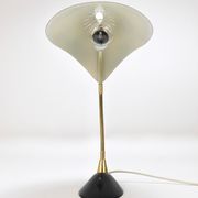 1950s Cosack Cobra black desk or table lamp in brass, mid-century, Stilnovo style.