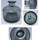 smoked grey glass vase Vallauris 1970s