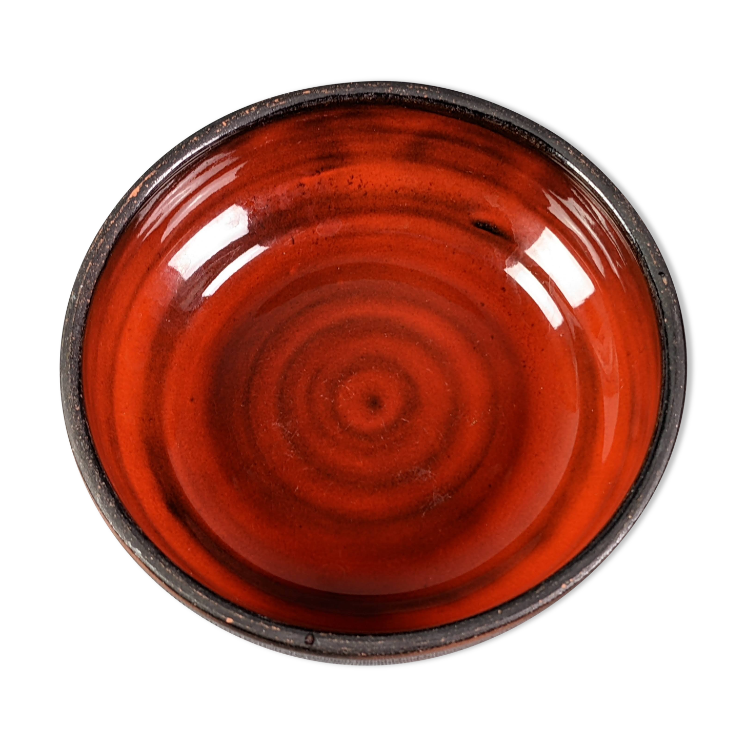 Gérard Hofmann Vallauris, manganese red cup, signed, 50s