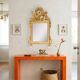 French gold mirror with a Louis XVI style pediment c. 1940/50 (95*54 cm)
