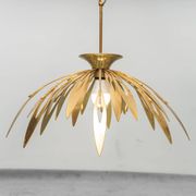 Lampadario en laiton en forme de fleur des années 70 vintage modernariato