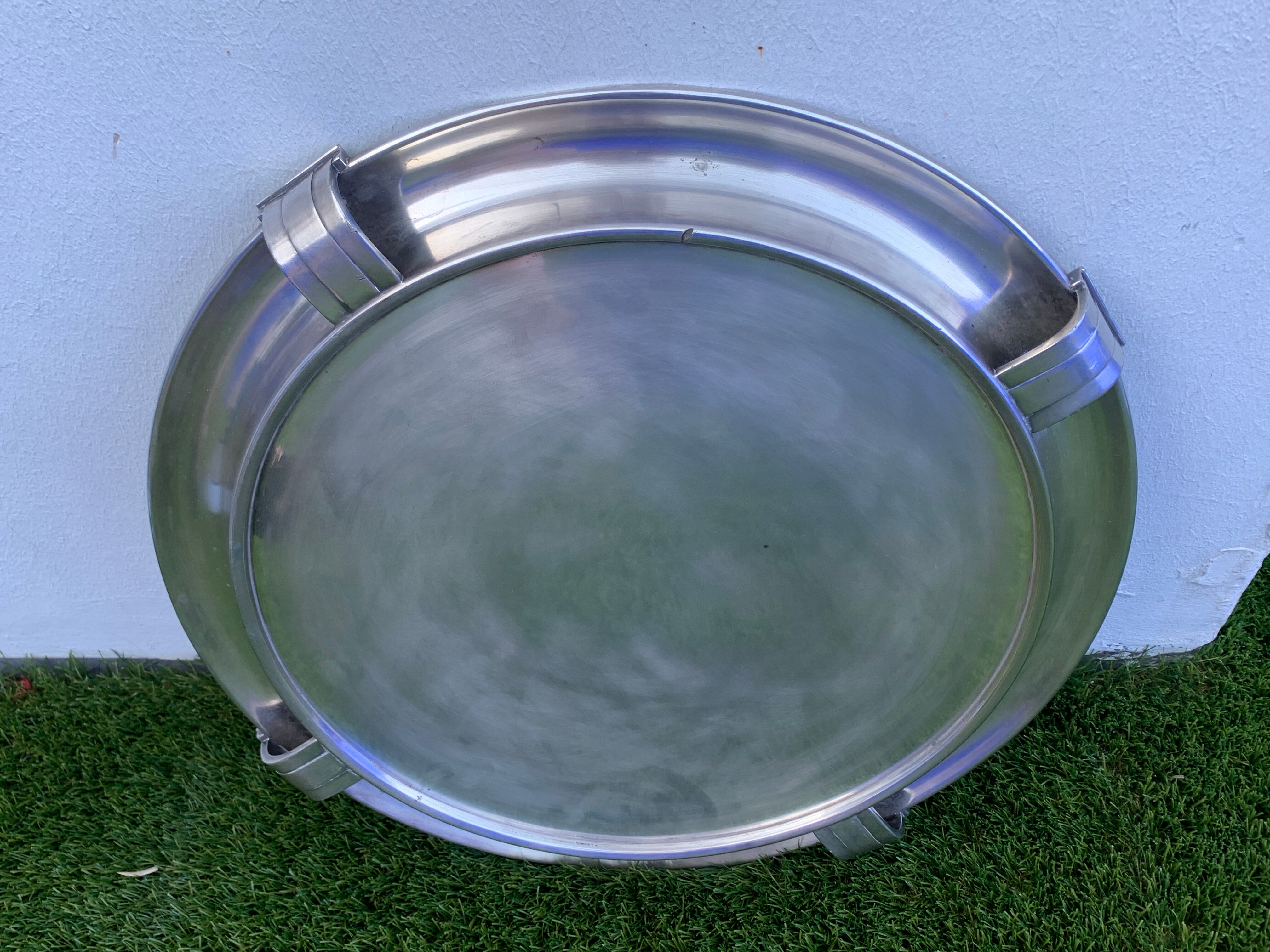 Tray Luc Lanel in silver metal 1930