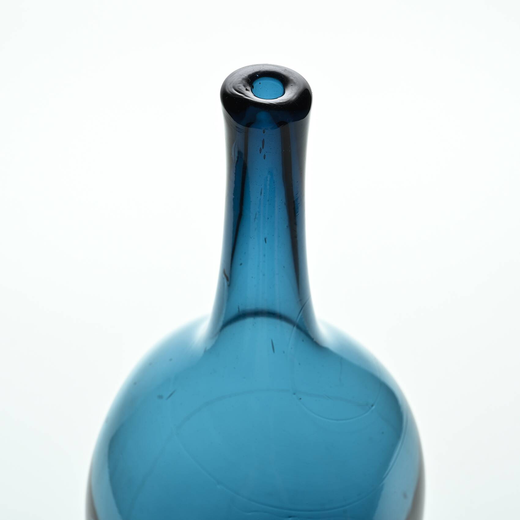 Large blue blown glass soliflore by Nicolas Morin, 1981