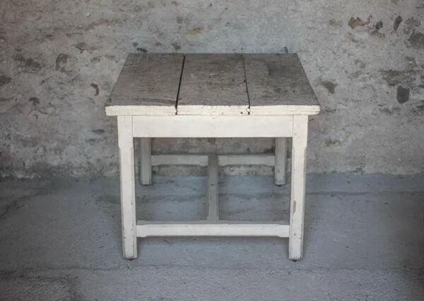 Table bois ancienne, table d'appoint sur roulettes, table de cuisine, décoration intérieure