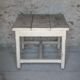 Antique wooden table, wheeled side table, kitchen table, interior decoration