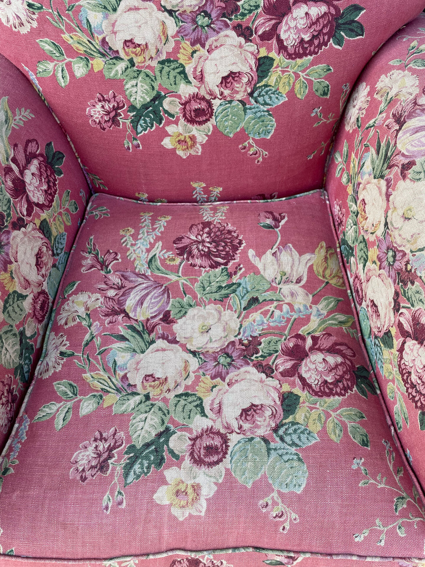Two Vintage Floral Fabric Recliner Chairs