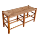 Vintage bench in wood and straw