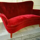 Vintage sofa Swedish year 40/50 wing arc curved Carl Malmsten