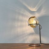 German table lamp from the mid-century space age, glass and chrome, 1960s.