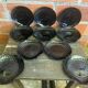 Set of 10 ARCOROC Shell-Shaped Plates Black Opaline 1970s