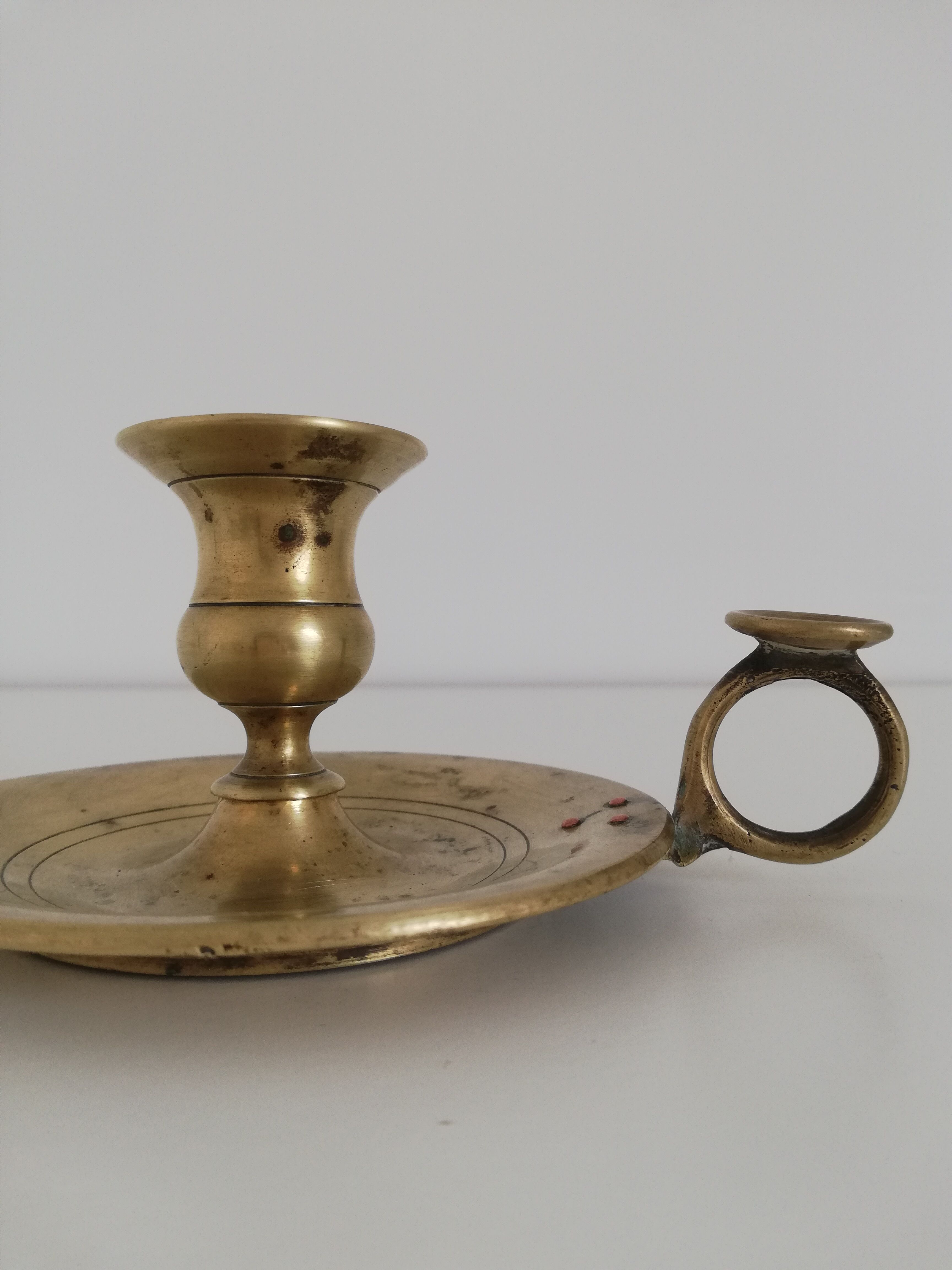 Vintage brass chamber candle holder