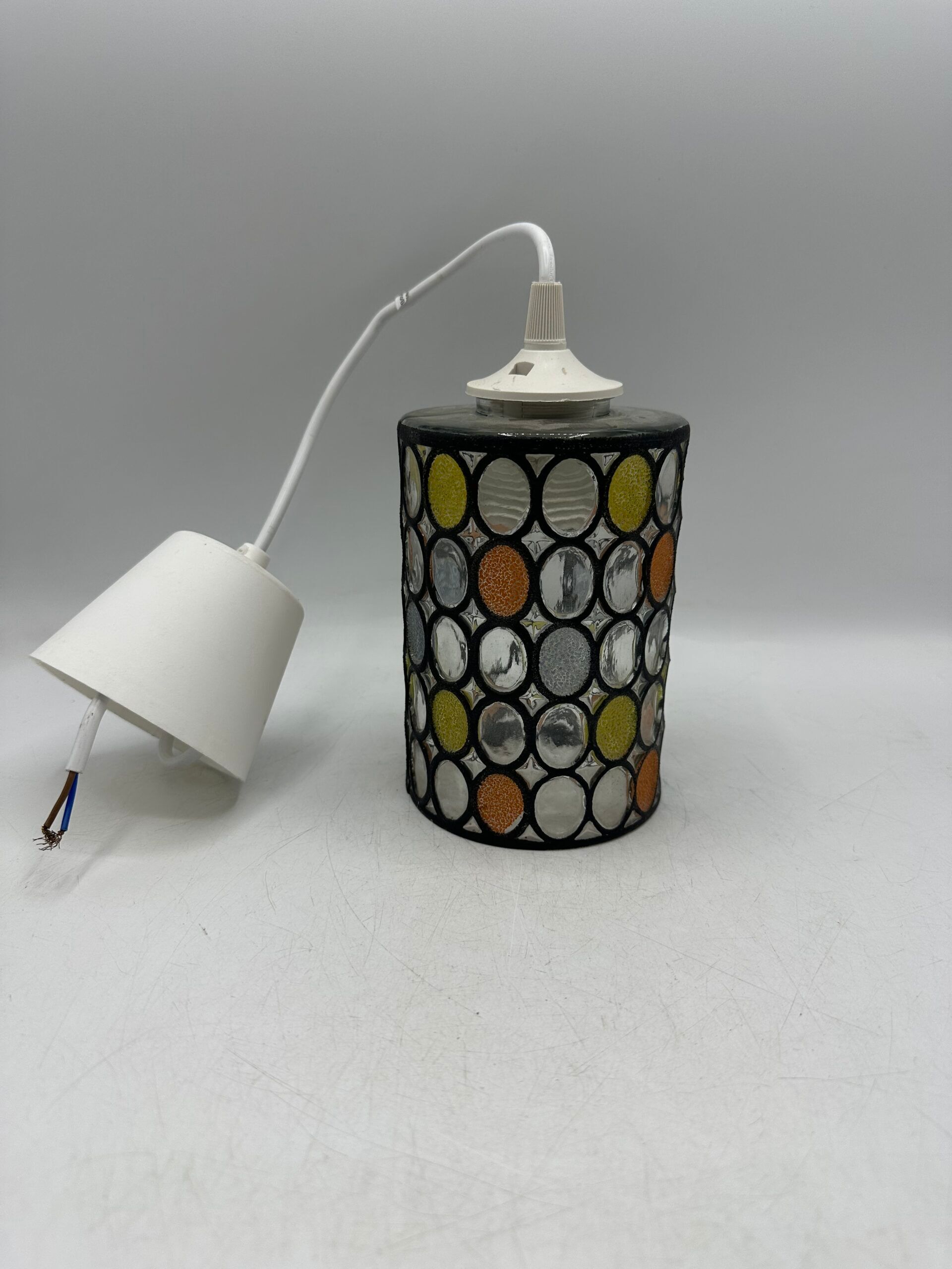 Vintage glass pendant light Limburg 1970s