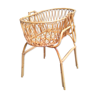 Cradle bassinet bed rattan of the 1960s