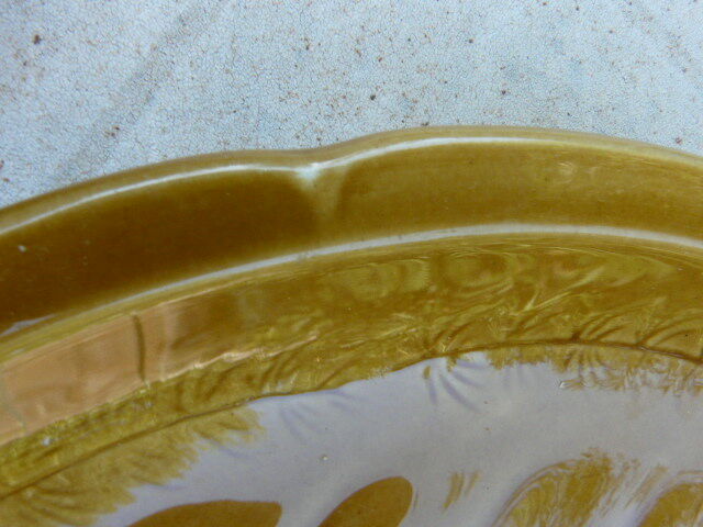 4 asparagus plates in Gien earthenware