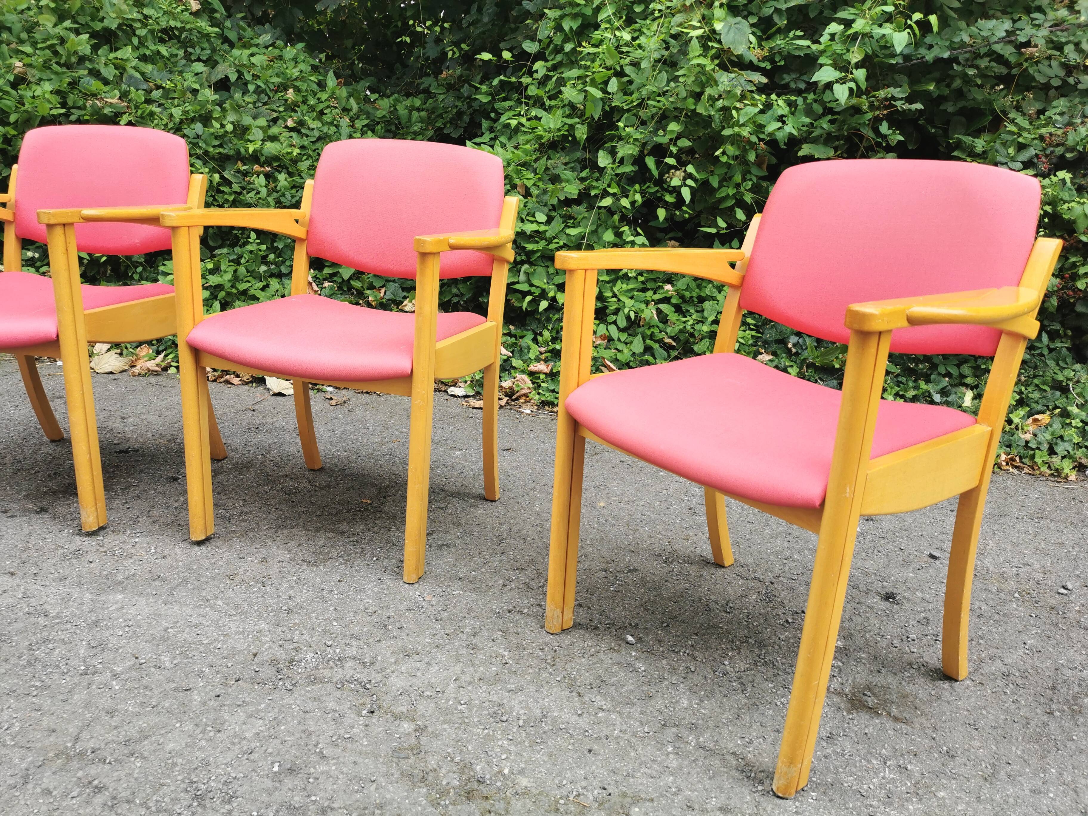 Series of 4 vintage armchairs 70s-80s