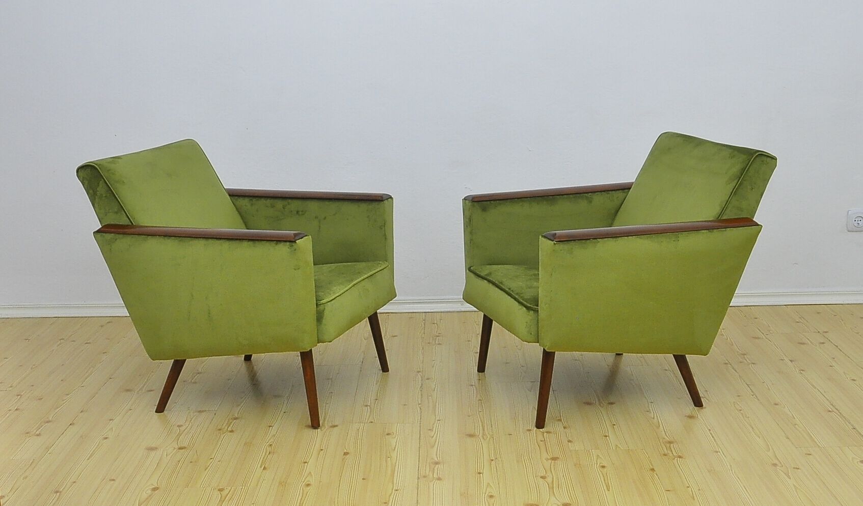 Mid-century velor armchairs, 1960s