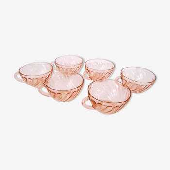 Lot of 6 tea cups rosaline great hot chocolate cups arcoroc luminarc